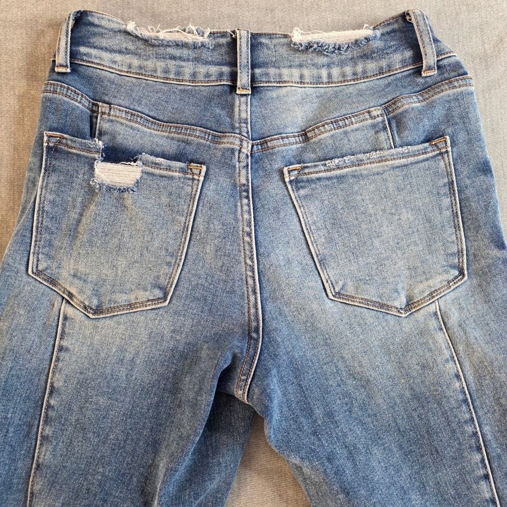 Vervet by Flying Monkey Colorblock Flare Jeans High Rise Panel Denim Sz 28 Boho - Picture 4 of 12